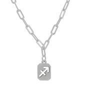 Schütze - Paperclip Kette mit Sternzeichen [Sterlingsilber]