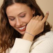 Scarlet Diamond Bracelet - Purple Cord [14 Karat Gold]