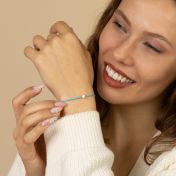 Scarlet Diamond Bracelet - Turquoise Cord [18K Gold Vermeil]