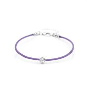 Scarlet Diamond Bracelet - Purple Cord [Sterling Silver]
