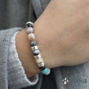 Pulsera de Amazonita Inolvidable con Nombre [Plata de Ley]