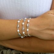 Bracelet De Perles Esprit De l'Océan - 3 Coquillages [Argent 925]