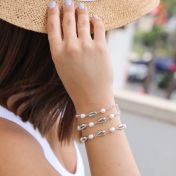 Bracelet De Perles Esprit De l'Océan - 3 Coquillages [Argent 925]