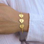 Herzens-Set Armband mit Gravur [750er vergoldet] 