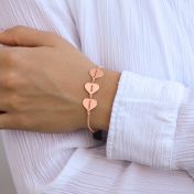 Set of Hearts Name Bracelet [18K Rose Gold Plated]