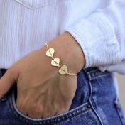 Herzens-Set Armband mit Gravur [750er vergoldet] 