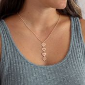 Set of Hearts Name Necklace [18K Rose Gold Plated] 