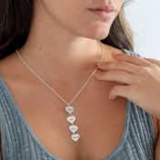Collier de Cœurs avec Noms [Argent 925] 