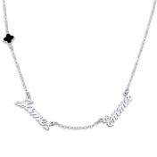 Collar con Nombre de Trébol Lateral [Plata de Ley]