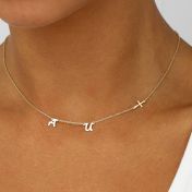 Collana con Iniziali a Croce Laterale [Placcata Oro 18K]