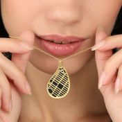 Lebenswege Silhouette Kette mit Kartenanhänger [750er Gold Vermeil]
