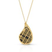 Lebenswege Silhouette Kette mit Kartenanhänger [750er Gold Vermeil]