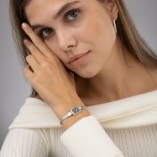 Beliebte Erinnerungen Silhouette Armband mit Kartenanhänger [Silber]
