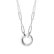 Family Circle Link Chain Name Necklace [Silver]