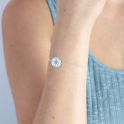 My Compass Engraved Coordinates Bracelet [Sterling Silver]
