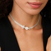 Verzaubertes Pavé Charm Milanaise Kette [Sterlingsilber]