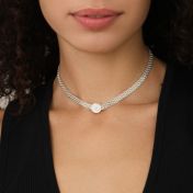 Verzaubertes Pavé Charm Milanaise Kette [Sterlingsilber]