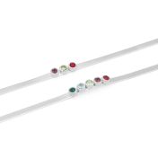 Herringbone Birthstone Bracelet [Sterling Silver]
