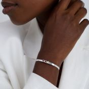 Herringbone Birthstone Bracelet [Sterling Silver]