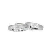 Ensemble de Bagues Famille Brillant avec Prénoms [Argent 925]
