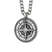 Collar Brújula con Coordenadas para Mujer [Plata de Ley]