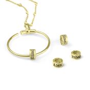Namensring für Familiennamensketten [750er Gold Vermeil]