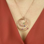 Collana Sfere d'Amore con Pietra di Nascita [Placcata Oro Rosa 18kt]