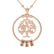 Collier Arbre Familial avec Noms [Plaqué Or Rose 18ct]