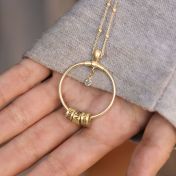 Collier Cercle Familial Diamant Avec Noms [Plaqué Or 18ct]