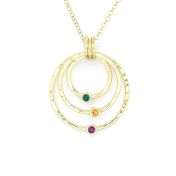 Spheres of Love Birthstone Necklace [Hammered - Gold Plated]