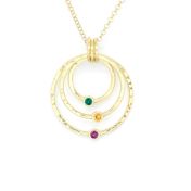 Spheres of Love Birthstone Necklace [Hammered - Gold Plated]