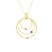 Cirkels van Liefde Geboortesteen Ketting [Goud Verguld]