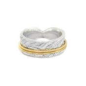 Anillo Promesa Talisa [Plata de Ley / Brillante] - 2 Aros Giratorios
