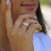 Familie Kringen Glanzende Spinner Ring [Sterling Zilver] - 2 Spinners