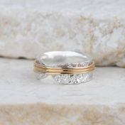 Bague Spinner Brillante Cercles d'Amour [Argent 925] - 3 Anneaux