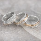 Bague Spinner Brillante Cercles d'Amour [Argent 925] - 3 Anneaux