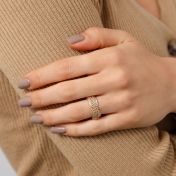 Familie Kringen Kralen Spinner Ring Glanzend [Sterling Zilver] - 3 Spinners