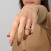 Familie Kringen Kralen Spinner Ring Glanzend [Sterling Zilver] - 3 Spinners