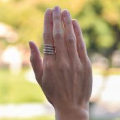 Anillo Cisne con Nombre - 4 Nombres [Plata de Ley]
