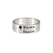 Talisa Naam en Geboortesteen Ring [Sterling Zilver]