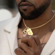 Star of David Tag Men Name Necklace [18K Gold Plated]