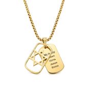 Star of David Tag Men Name Necklace [18K Gold Plated]