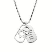 Star of David Tag Men Name Necklace [Silver]