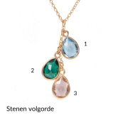 Betoverde Regen Geboortesteen Ketting [18K Rose Goud Verguld]