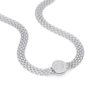 Verzaubertes Pavé Charm Milanaise Kette [Sterlingsilber]