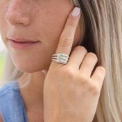 Lagen van Liefde Naam en Geboortesteen Ringen [Sterling Zilver]