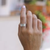 Lagen van Liefde Naam en Geboortesteen Ringen [Sterling Zilver]