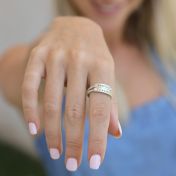 Lagen van Liefde Naam en Geboortesteen Ringen [Sterling Zilver]