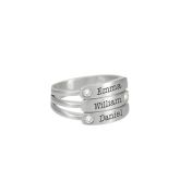Lagen van Liefde Naam en Geboortesteen Ringen [Sterling Zilver]