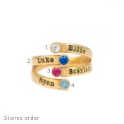 Zonnevogel Geboortesteen Ring [Goud Verguld]